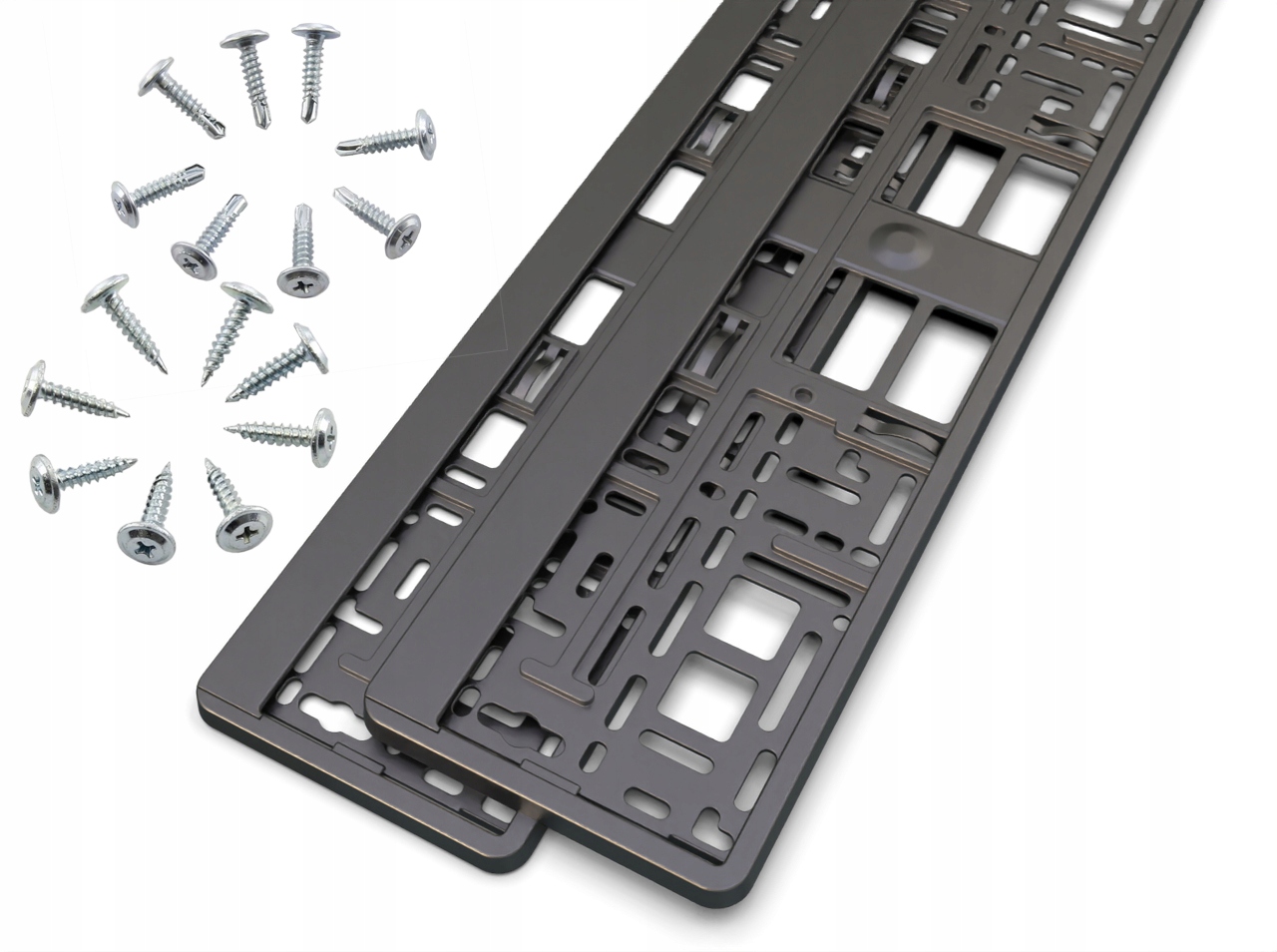 2 X RAMKA POD TABLICE REJESTRACYJNE KOLOR CZARNY 2 kpl. wkrętów GRATIS