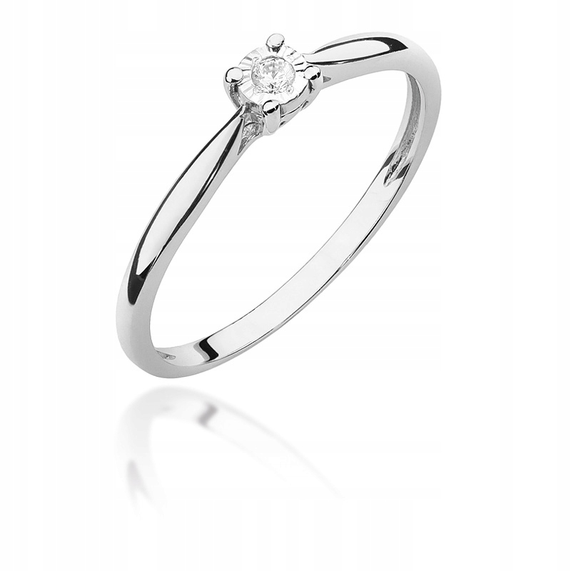 

Pierścionek Zaręczynowy Białe Złoto Brylant Grawer