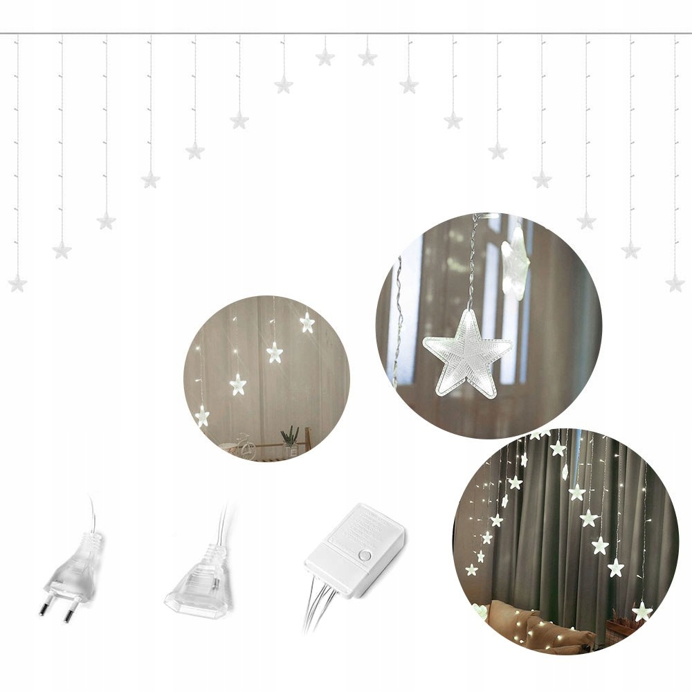 

Lampki Świąteczne Na Okno Kurtyna 4m 136 Led IP44