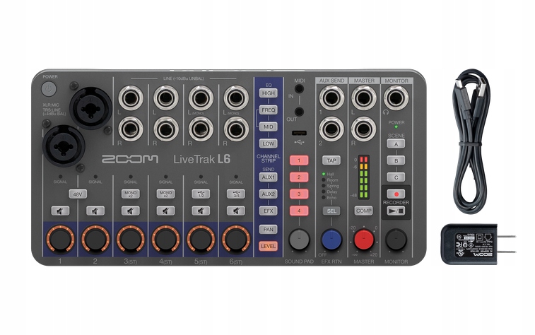 Zoom LiveTrak L-6 10 digitální mixážní pult a 32bitový audio rekordér