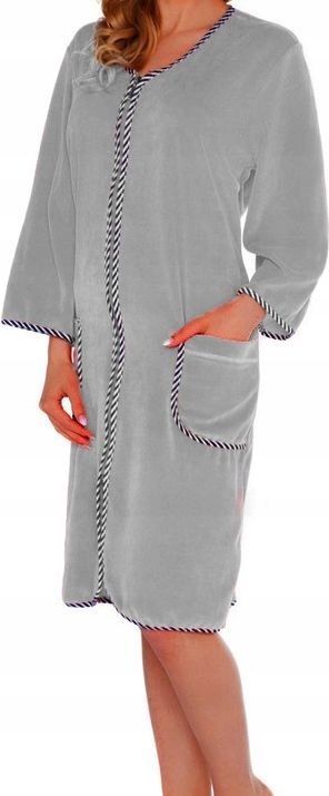 Dámský Župan Kolor Velur Bavlna 80% Zip rukáv 34 značka Polska vel.6XL
