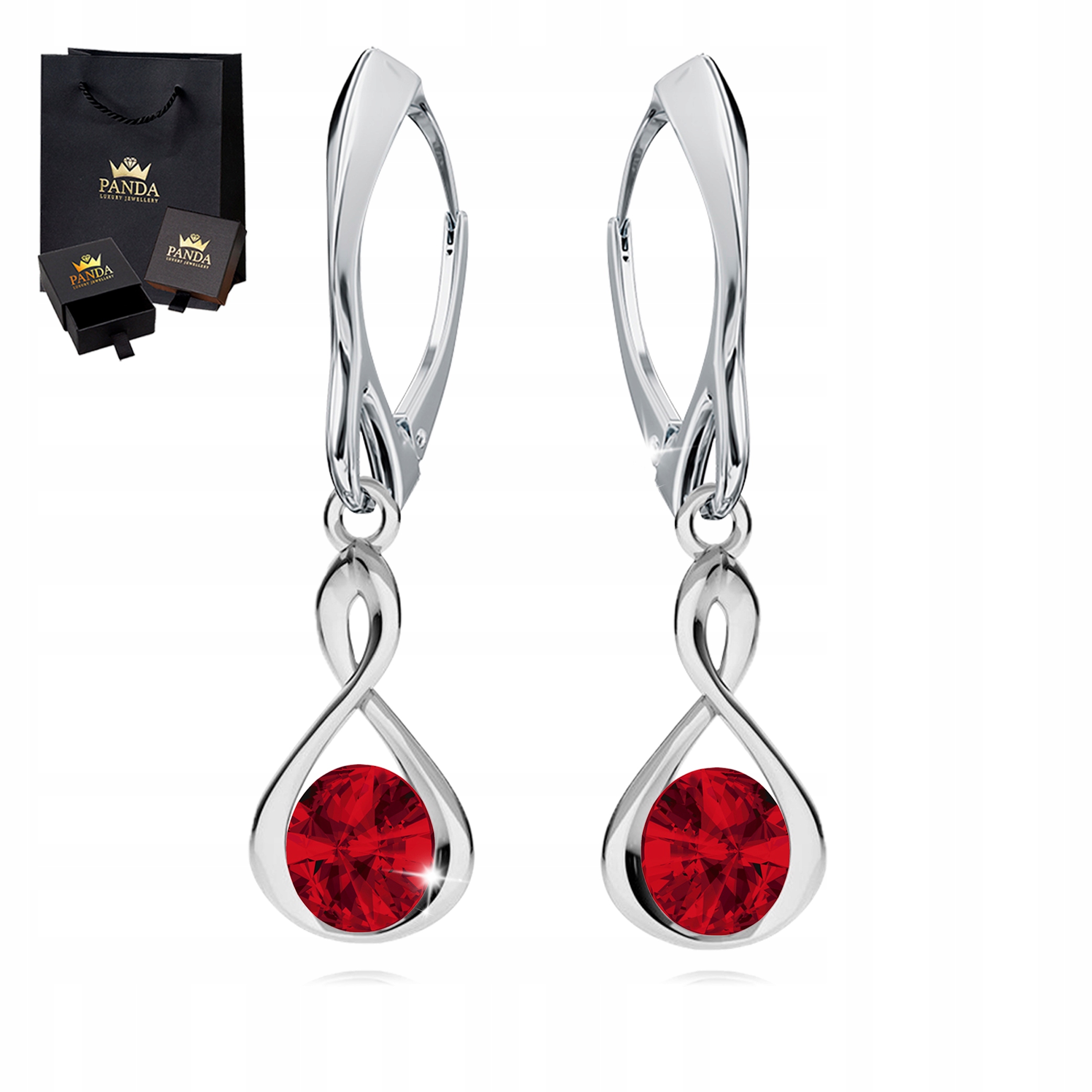 Stříbrné Náušnice Závěsné Infinity Svatební Dárek Pro Ni Manželky Dívky