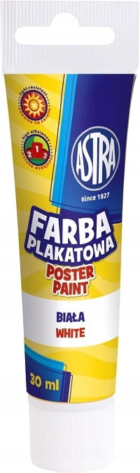 

Farba Plakatowa Astra 30ml w tubie Biała szkolna