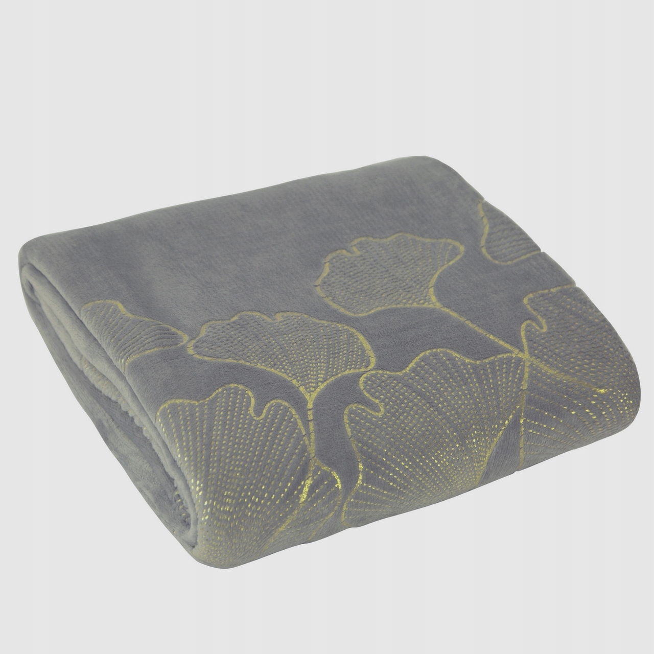 

Ginko Srebrny Koc Flano Miłorząb 150x200 Liście