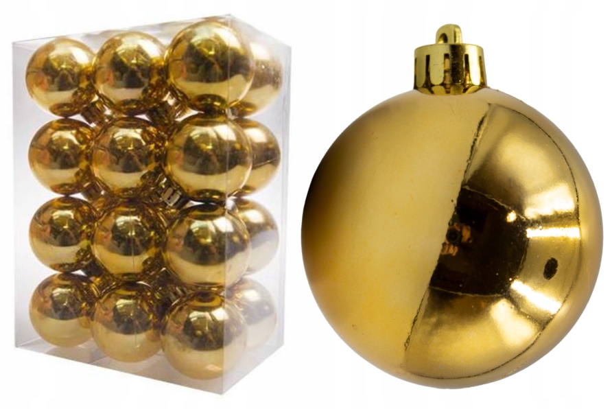 

Bombki plastikowe 4cm 24szt Złote