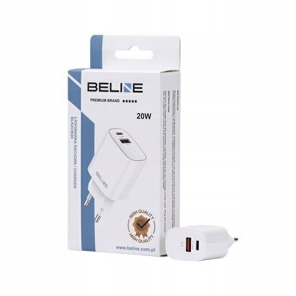 Ładowarka sieciowa 20W Usb-c Usb-a biała