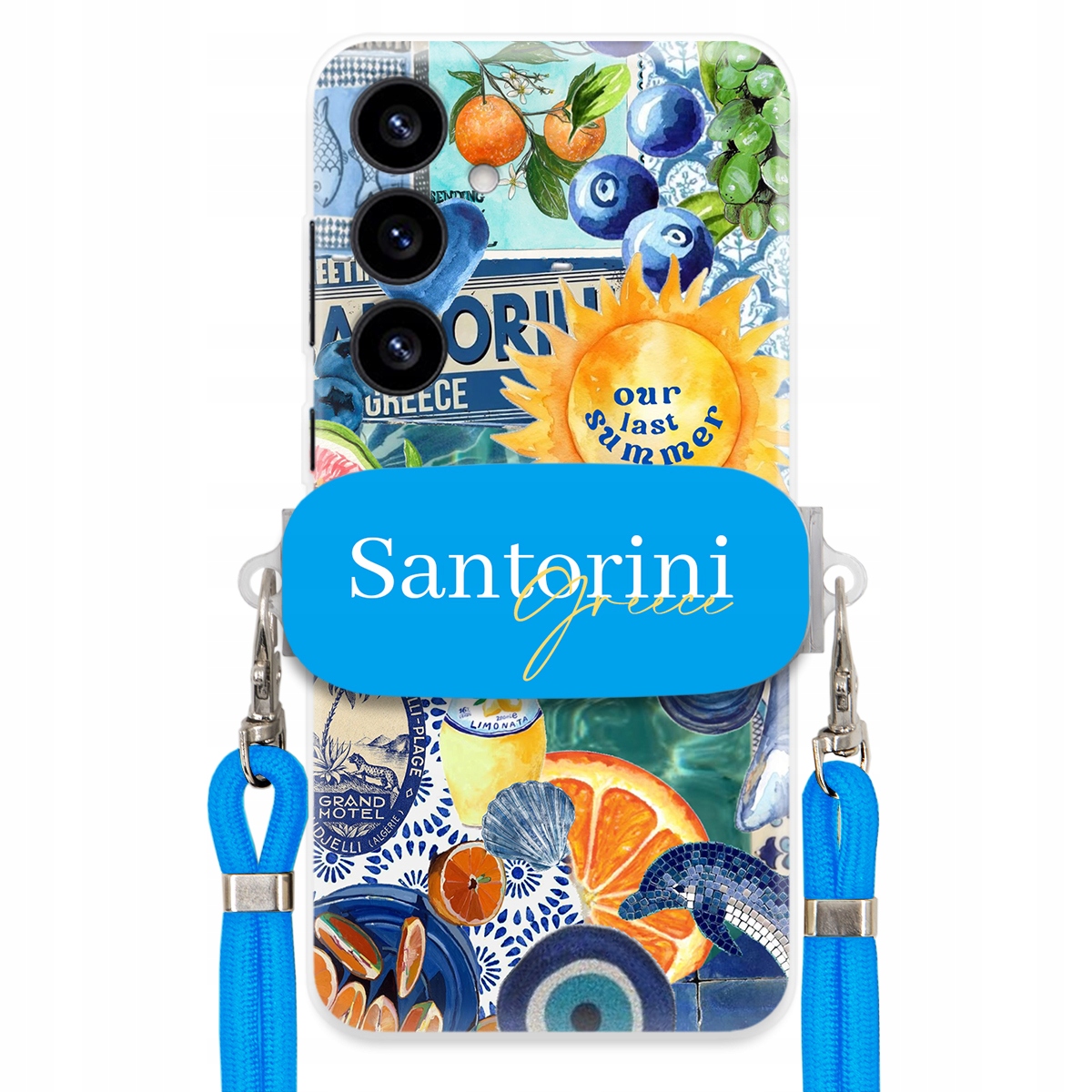 Puzdro pre Samsung S25 Plus Modré Crossbody vodítko držiak Santorini Sea