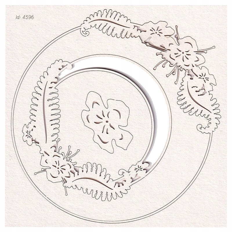 Fern round frame 02 - Kwiat paproci okrągła ramka 02