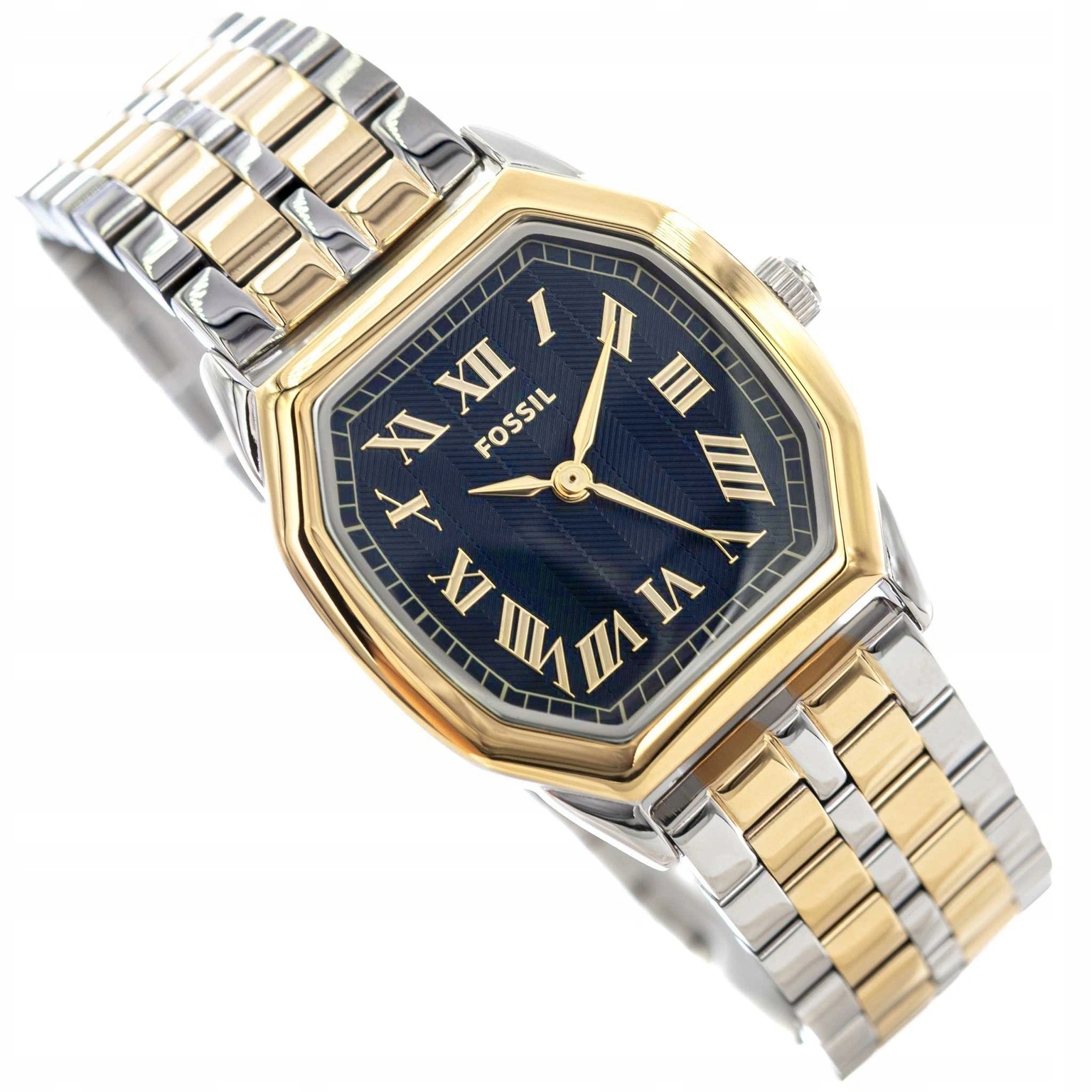 Dámské Hodinky Fossil ES5480 Harlow Stříbrno-zlaté Na Retro Náramku