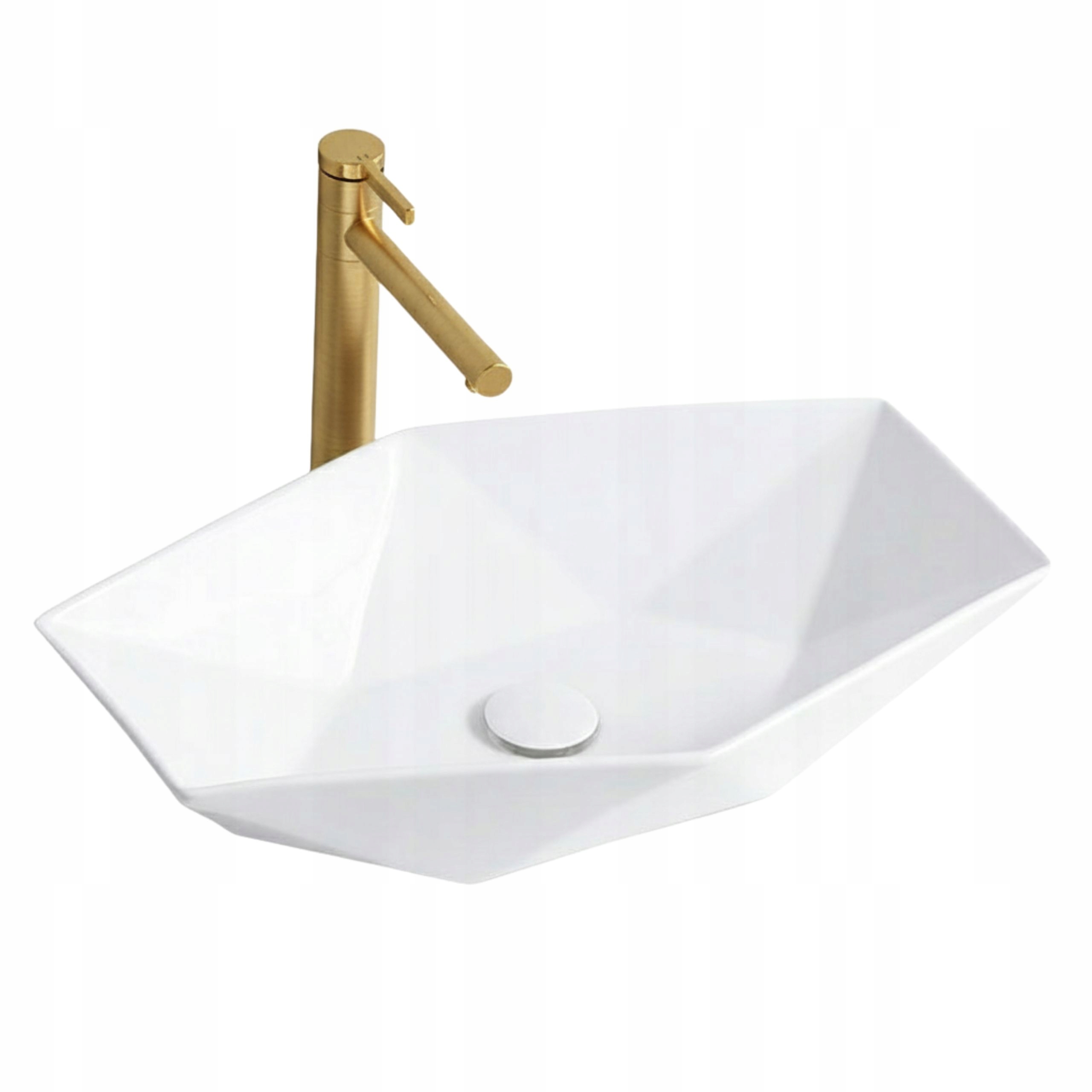 Outlet Umywalka Nablatowa Ceramiczna Biała Eurus 57,5 x 38 cm Basaro