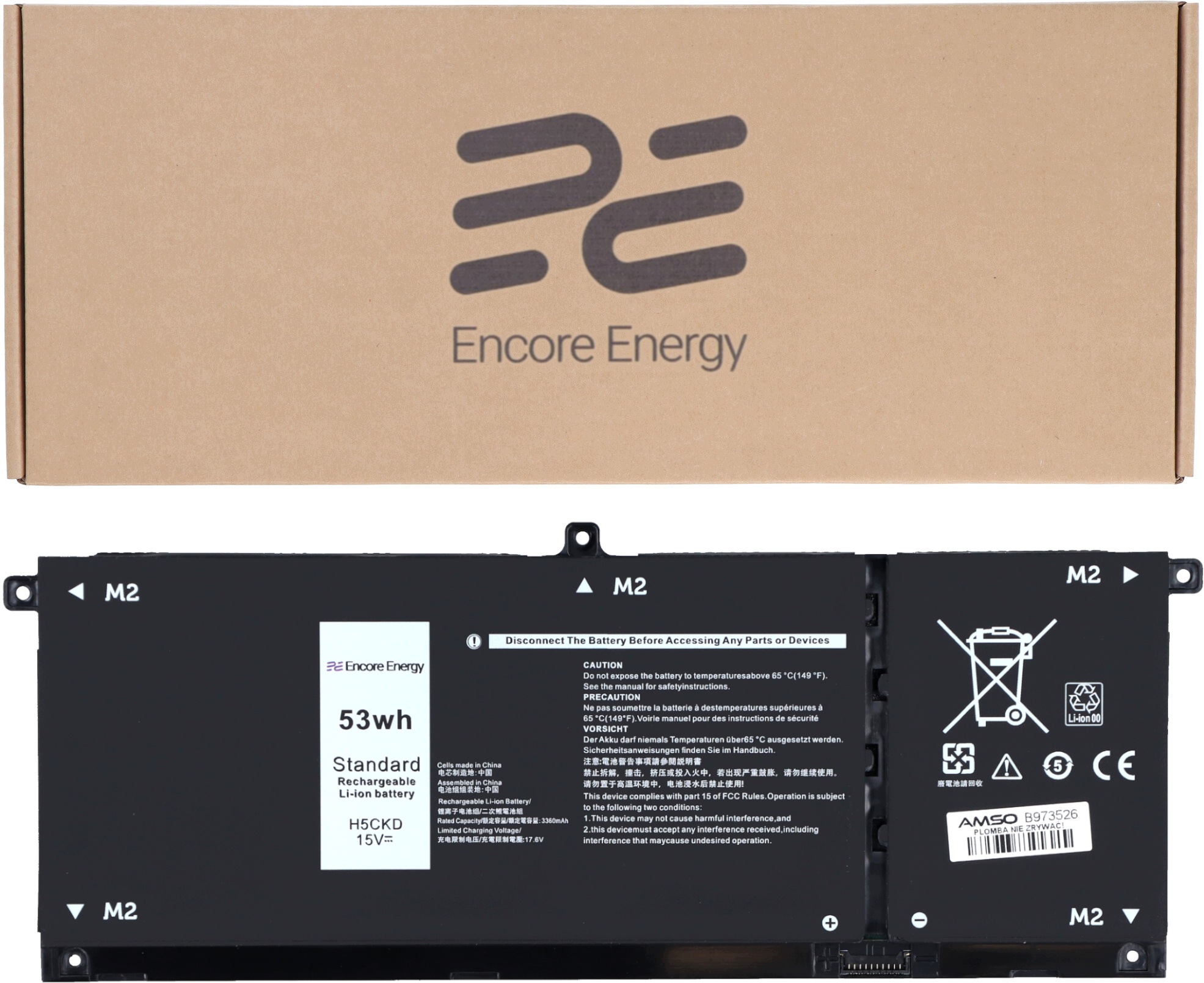 Baterie H5CKD pro Dell 3120 3140 Inspiron 7300 7306 5402 53Wh Encore Energy
