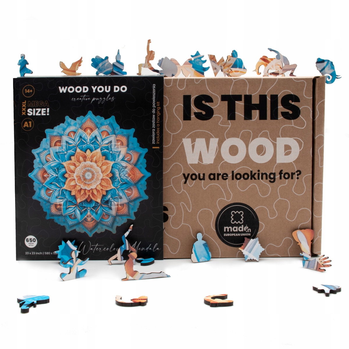 DREWNIANE PUZZLE TRUDNE MANDALA AŻ 650 elementów DLA DOROSŁYCH ANTYSTRESOWE EAN (GTIN) 5905386441605