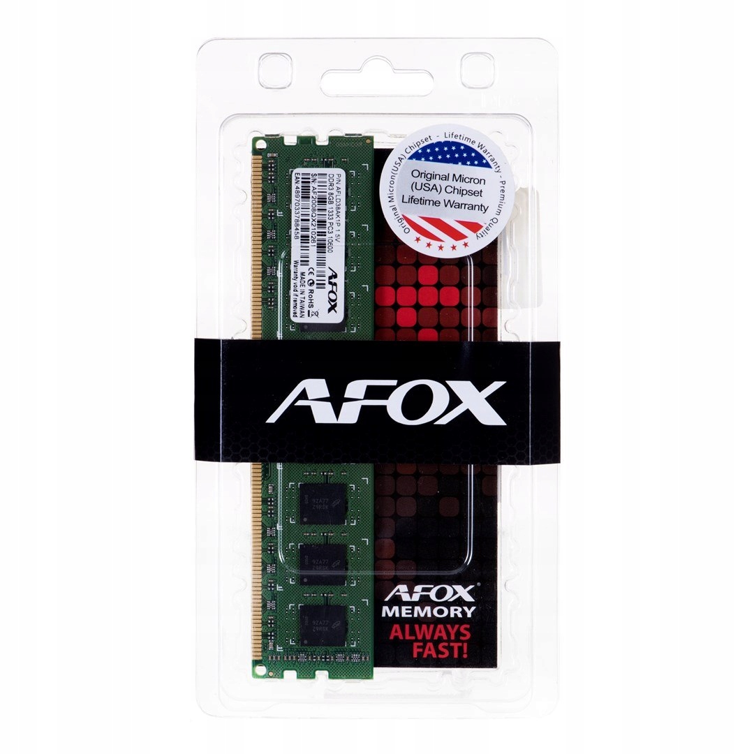 Afox DDR3 8GB 1333MHZ CL9 AFLD38AK1P Micron Chip pamięć Ram do komputera