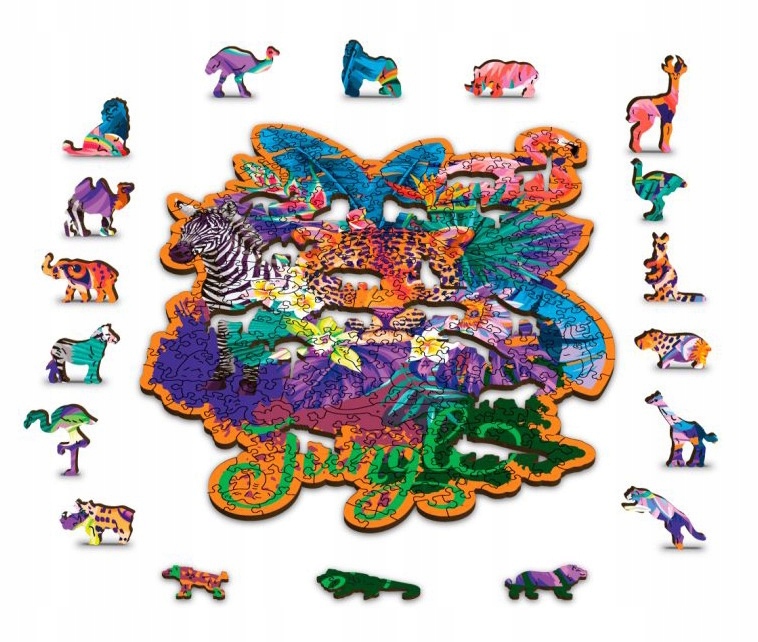 

Puzzle drewniane figurki Premium Jungle Dżungla M