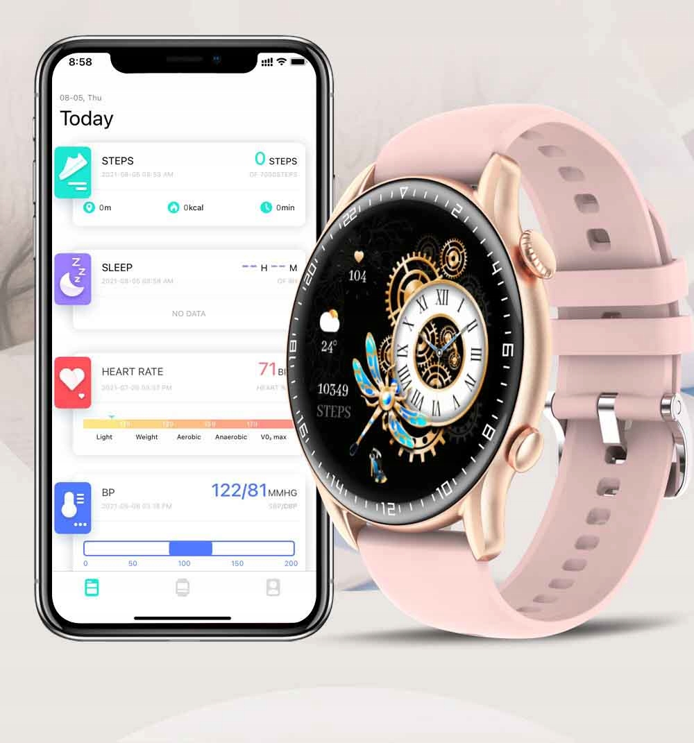 SMARTWATCH ZEGAREK DAMSKI ROZMOWY CIŚNIENIE AMOLED Stan opakowania oryginalne