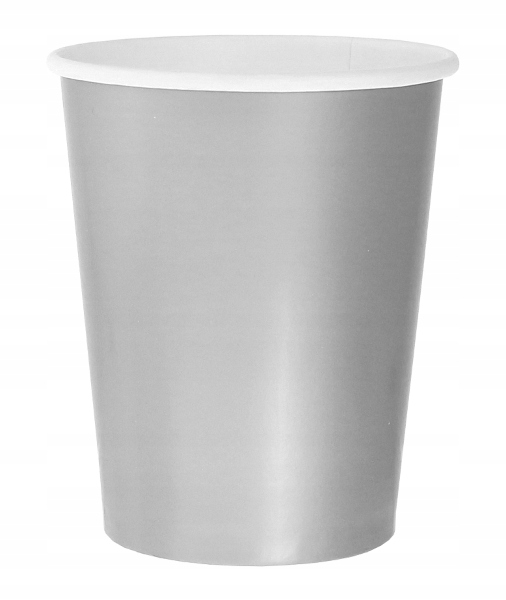 

Kubeczki papierowe jeden kolor srebrne 270ml 14szt