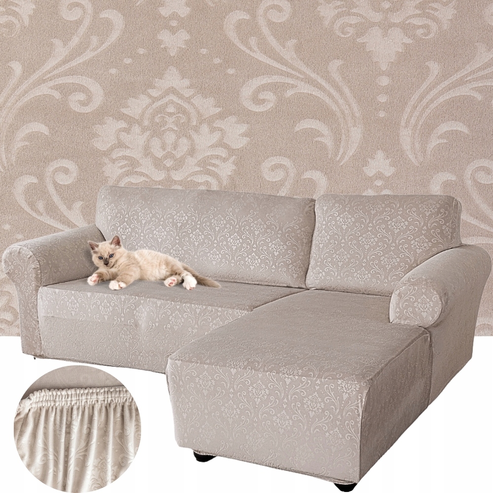 Potah Na Rohovou Pohovku Pohovka Velur Oeko-tex Ornament Premium Pravý 2+2