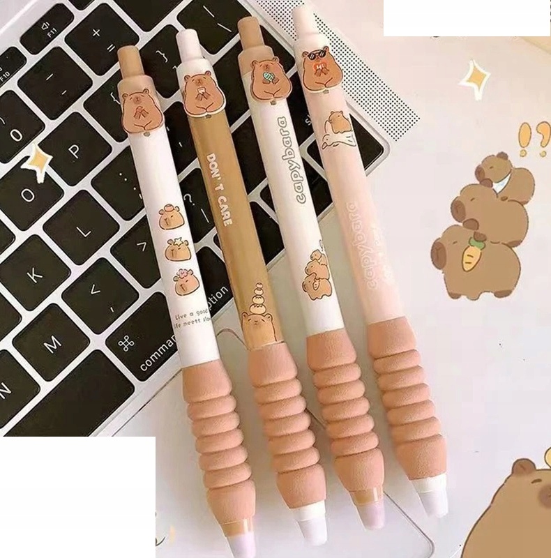 ZMAZYWALNE DŁUGOPISY DŁUGOPIS ŻELOWY 4 SZT KAPIBARA Marka inna