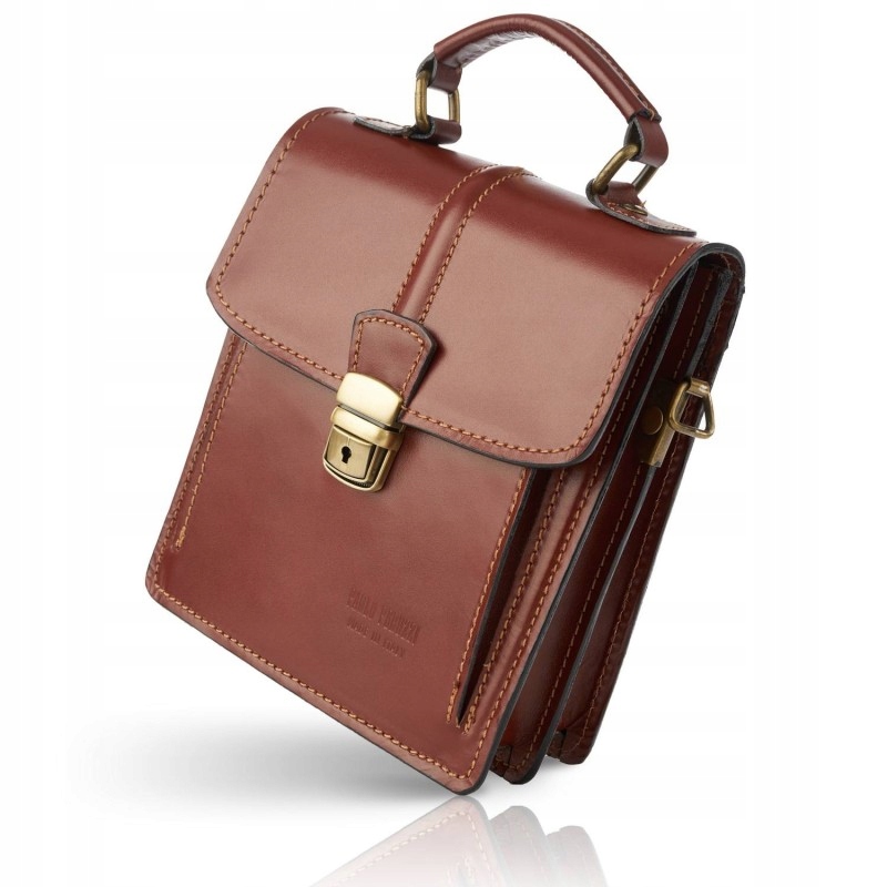 ELEGANCKA TOREBKA DAMSKA ZE SKÓRY NATURALNEJ BRĄZ