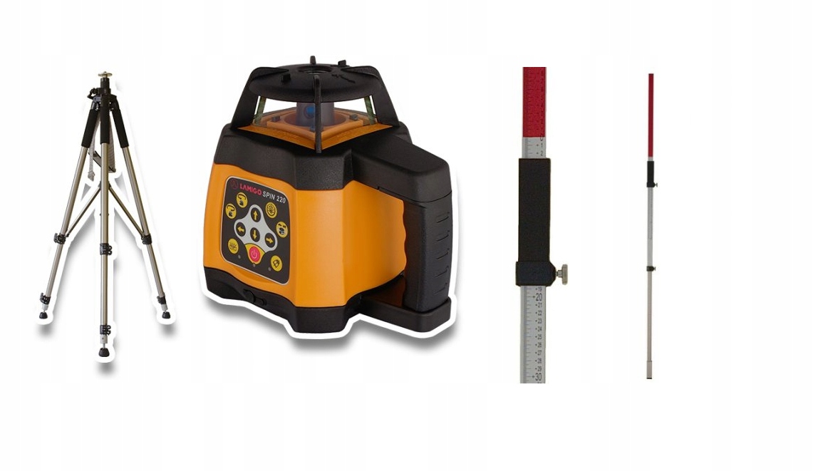LAMIGO ZESTAW LASER ROTACYJNY SPIN220 STATYW STL3M ŁATA POMIAROWA LTL24