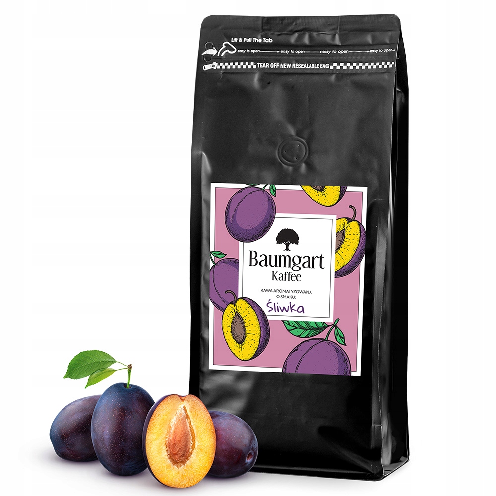 Kawa Mielona 1kg 1000g Smakowa 100% Arabica Brazylia Śliwkowa Baumgart
