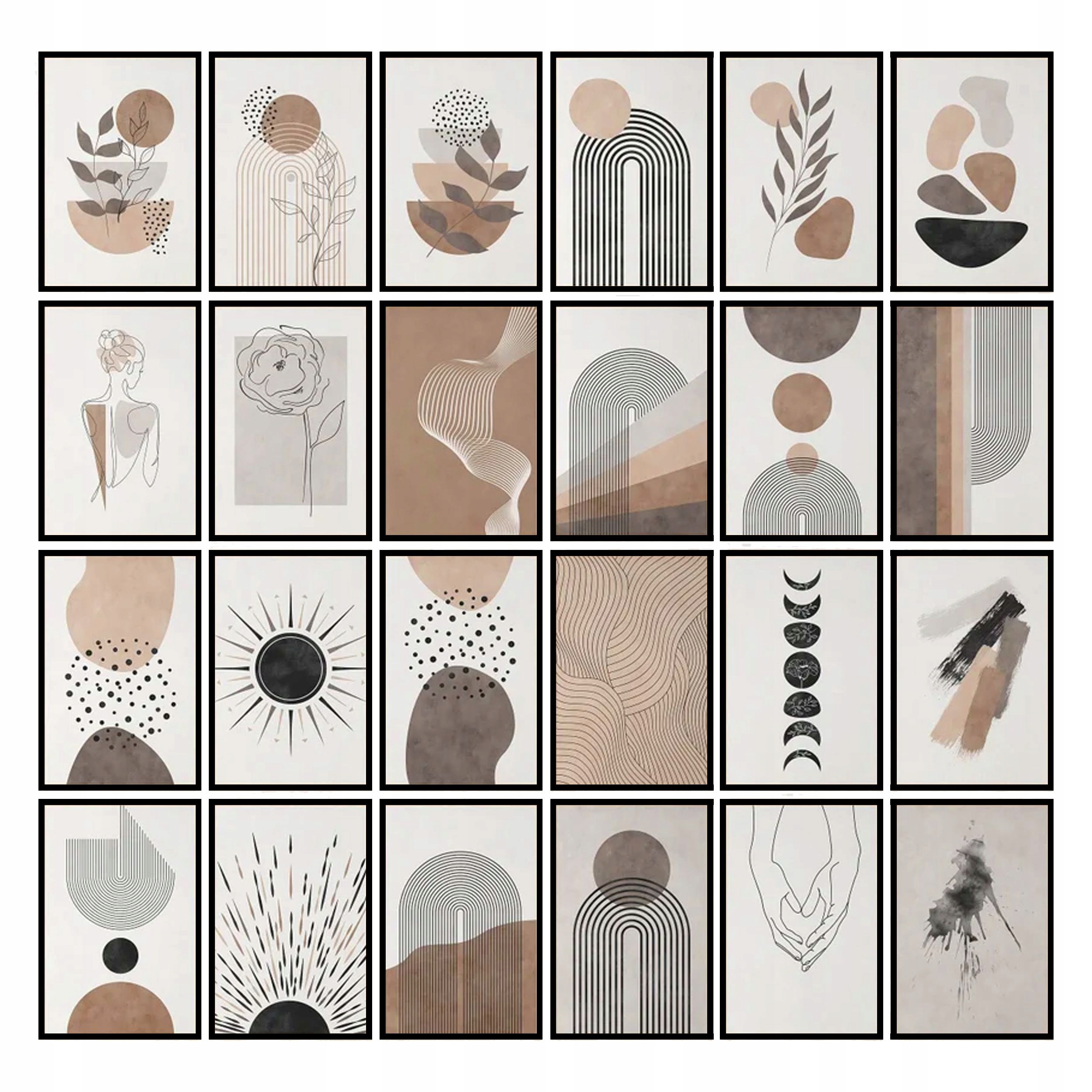 30x40 A3 STWÓRZ SWÓJ ZESTAW PLAKATY ABSTRAKCJA GEOMETRYCZNE KSZTAŁTY BOHO