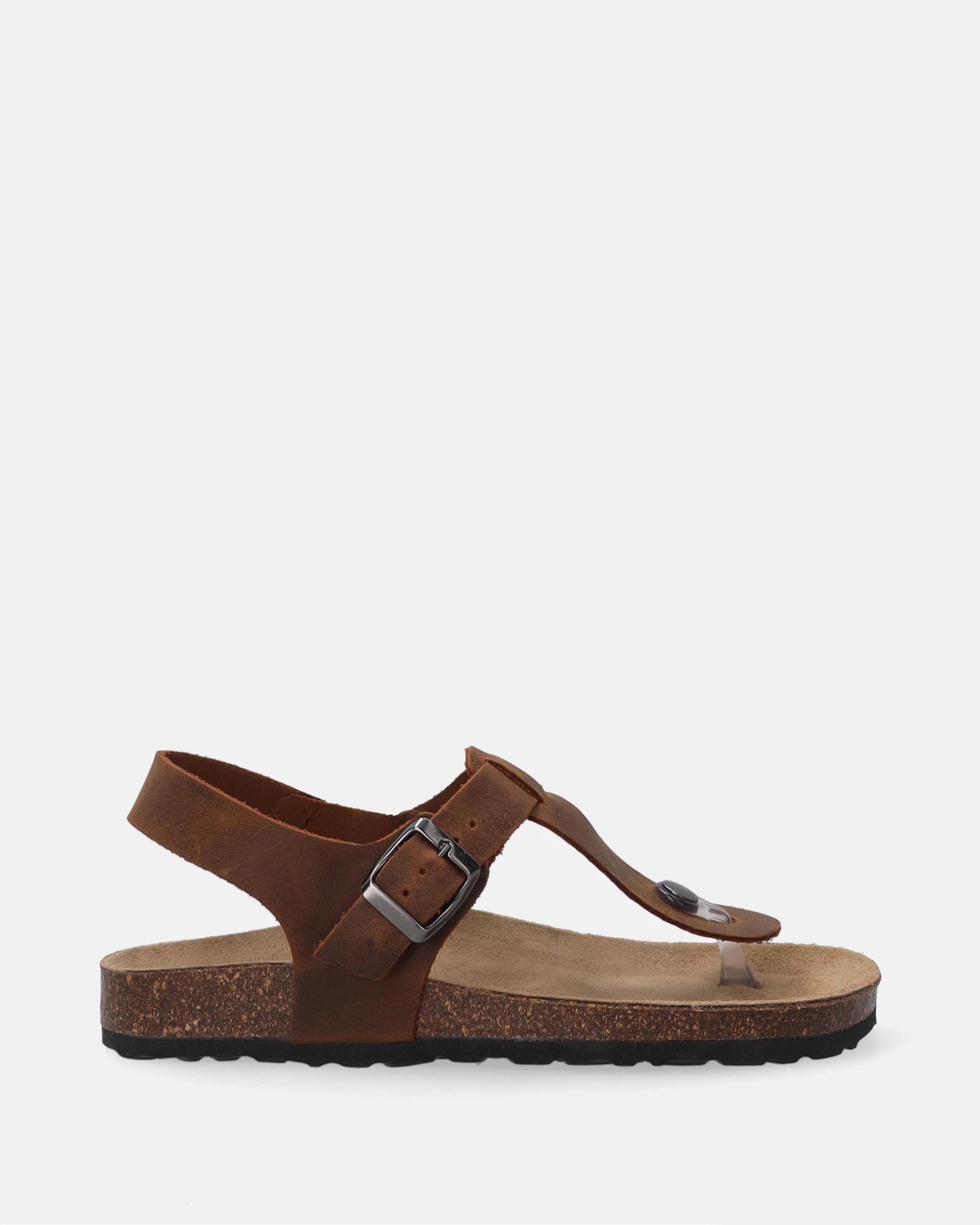 Venezia Damskie brązowe sandały typu japonki ze skóry nubuk rozmiar 39