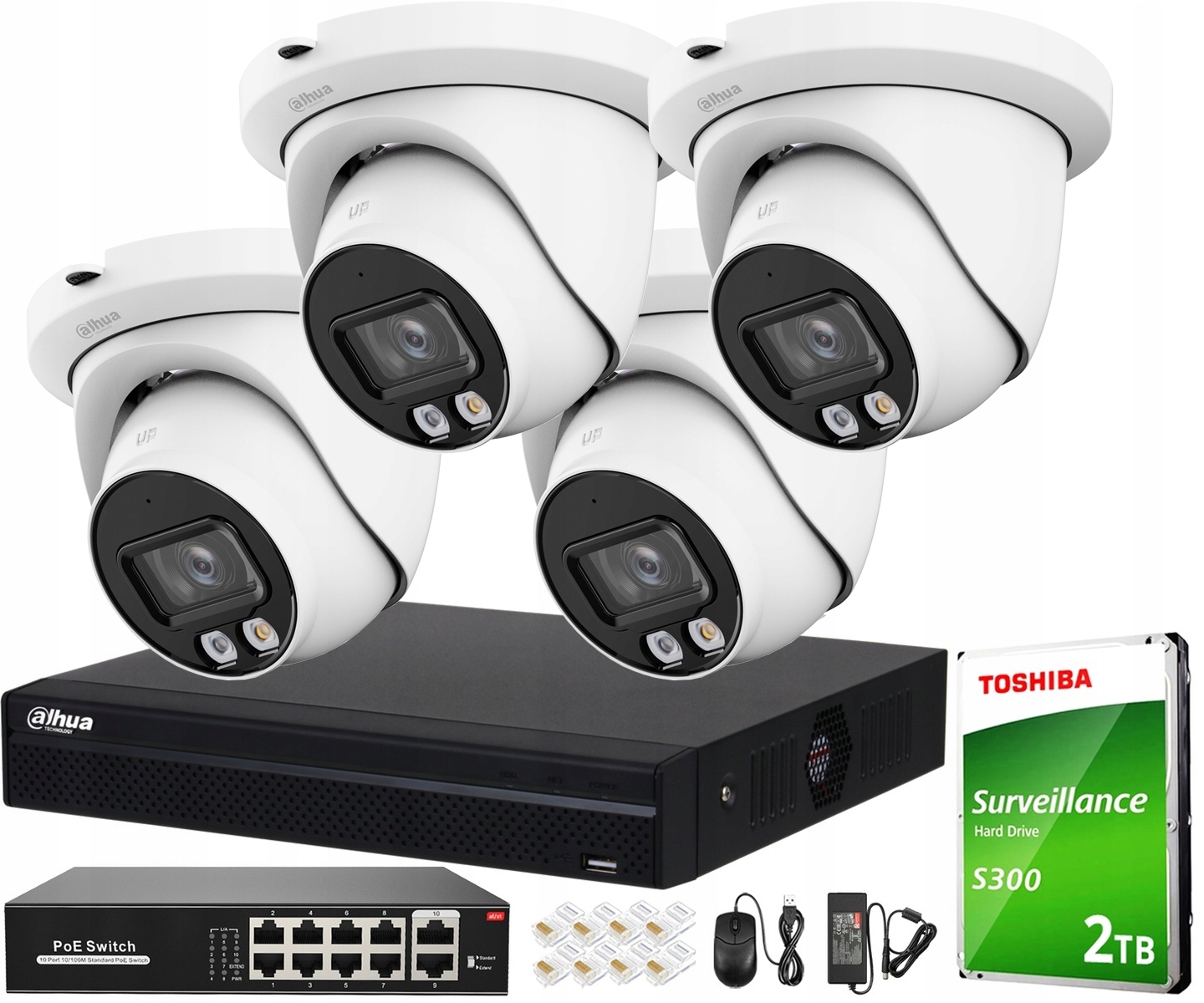 4MPx Monitorovací Sada Dahua 4 Kamery IPC-HDW2449TM-S-IL-0280B Wizsense