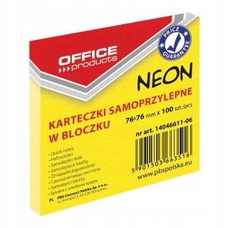 

Notes bloczek karteczki samoprzylepne 76x76 żółte