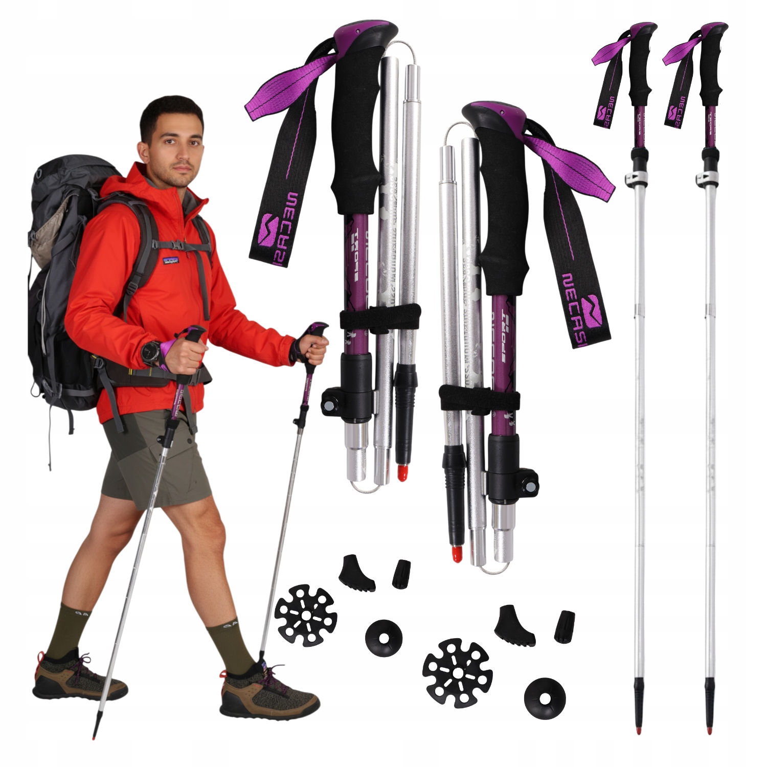 Trekové Hole Pro Nordic Walking, Skládací Hole, Lehké Chůze Po Horách