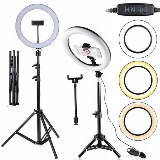 LAMPA PIERŚCIENIOWA LED RING 80W STATYW 220 cm