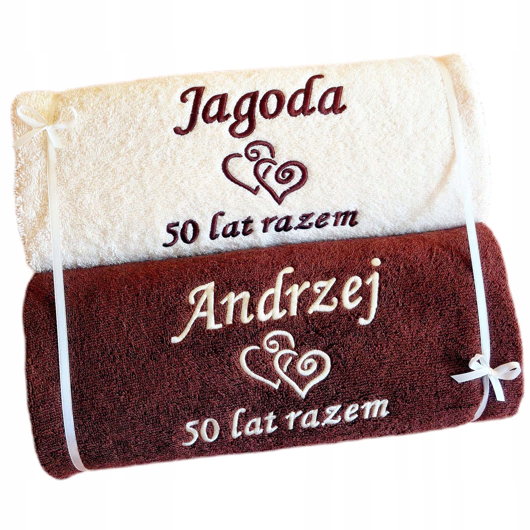 Dárek k 50. Výročí Svatby, zlaté hody pro rodiče prarodičů, Ručníky, výšivka