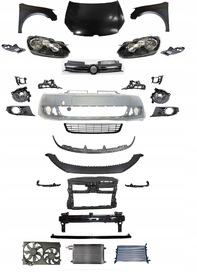 VW GOLF 6 VI 2008-2016 KOMPLETNY PRZÓD MASKA PAS