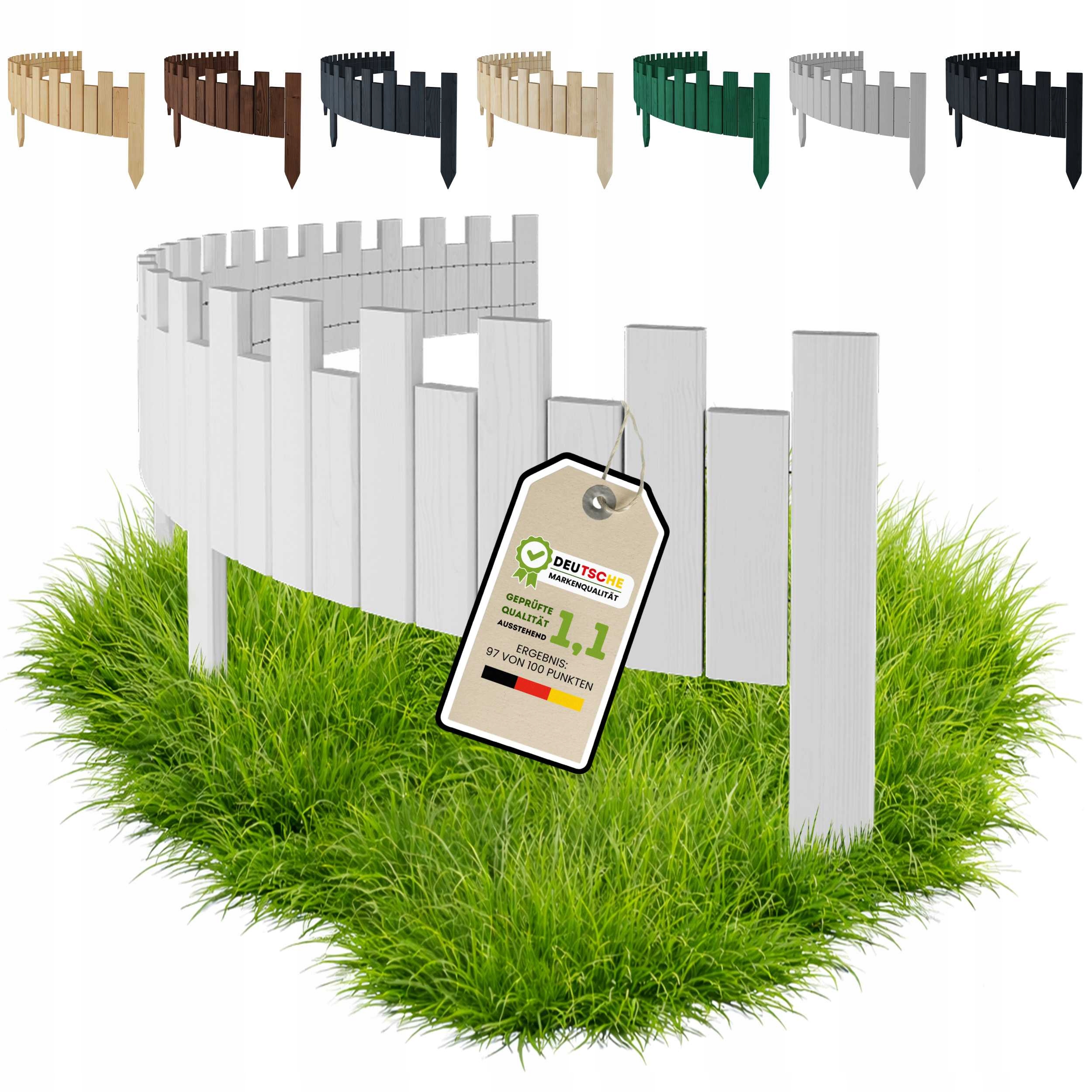 Dřevěný zahradní plot, palisáda, obrubník 200 x 20 cm, bílý