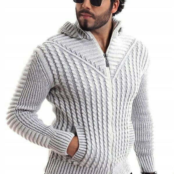 Pánský Svetr s kapucí Mikina na zip Rolák Silný Teplý s vlnou