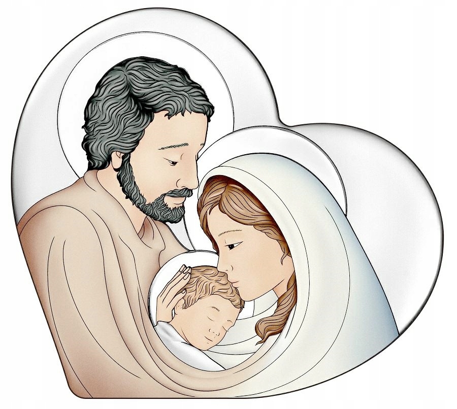 Gravírování Památka Obraz Svatá rodina Stříbrný Obraz Srdce Křest Svaté Přijímání