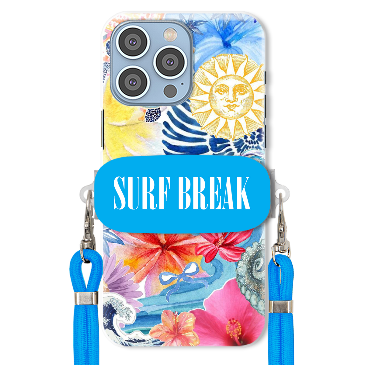 Puzdro pre iPHONE 14 Pro Max Vodítko Crossbody Blue Držiak Surf Break Lata