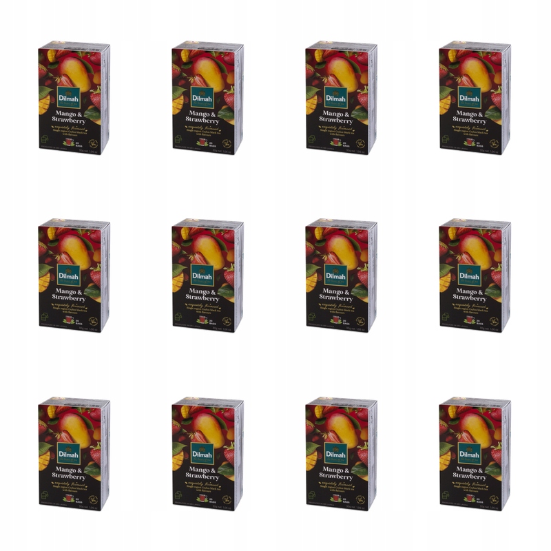 Dilmah Mango & Strawberry Flavoured Black Tea 20x1,5 g X12