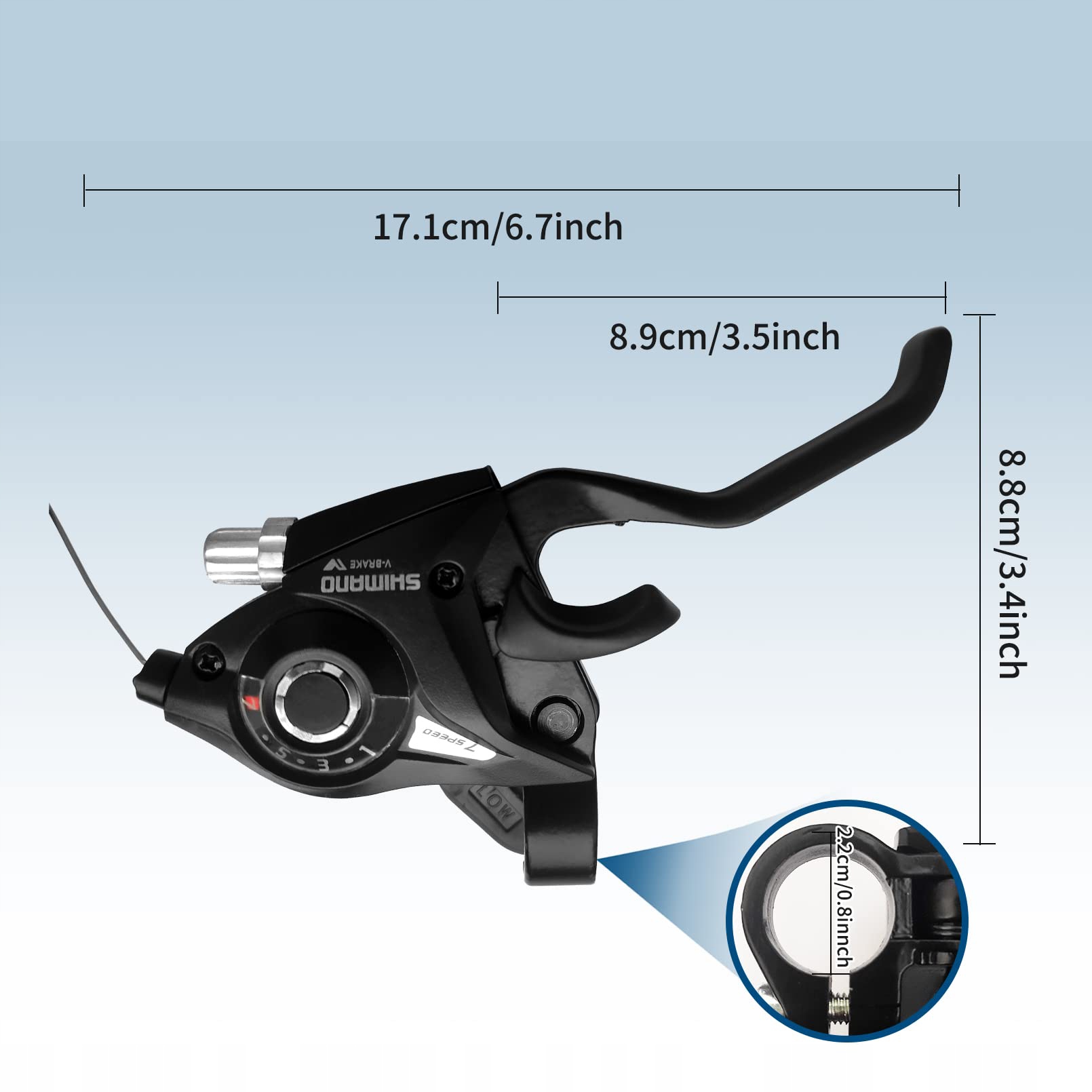 21-BIEGOWY DŹWIGNIA HAMULCA Z KABLEM HAMULCOWYM Kolor dominujący czarny
