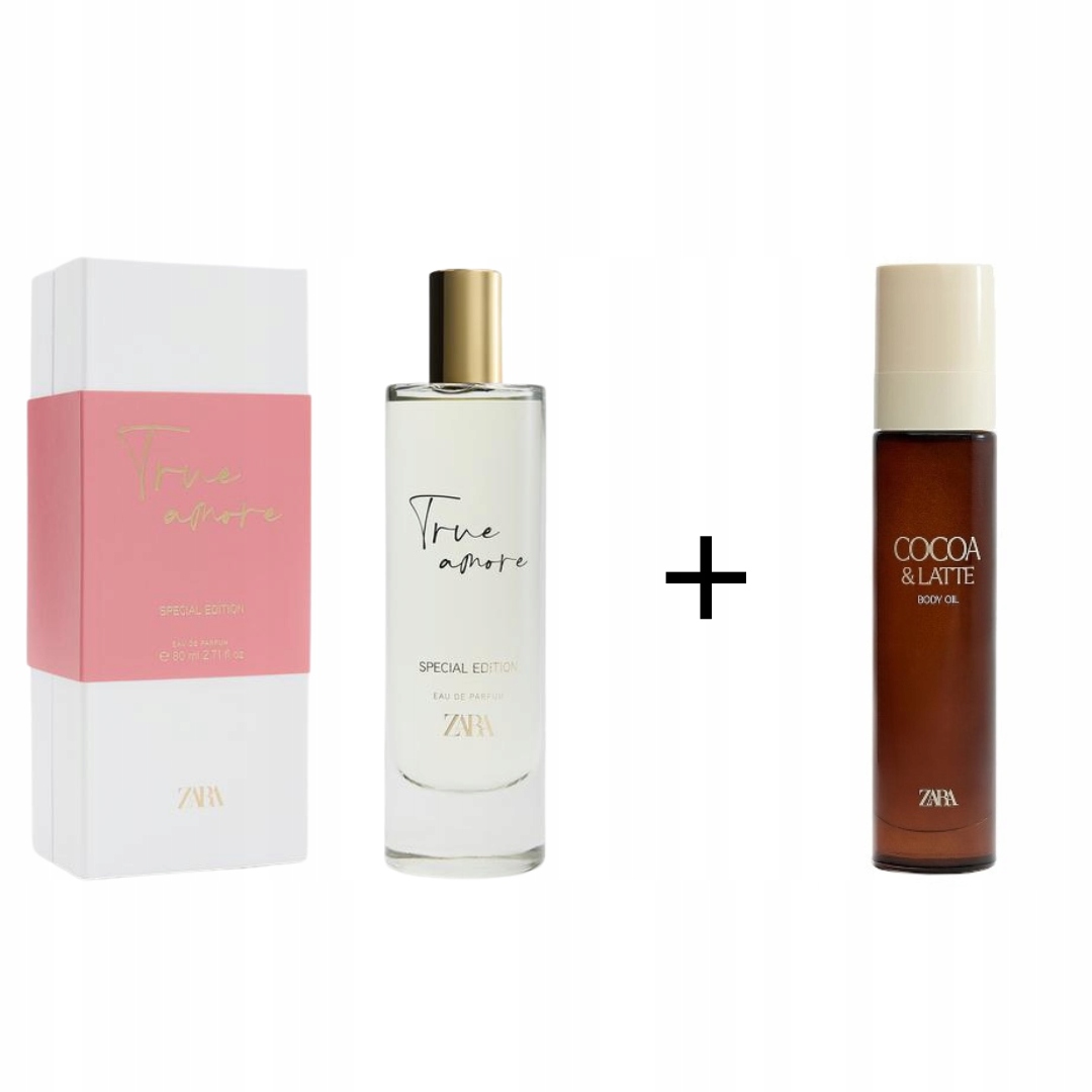 Zara True Amore 80 ml limitowana edycja Cocoa Latte Olejek do Ciała 50 ml