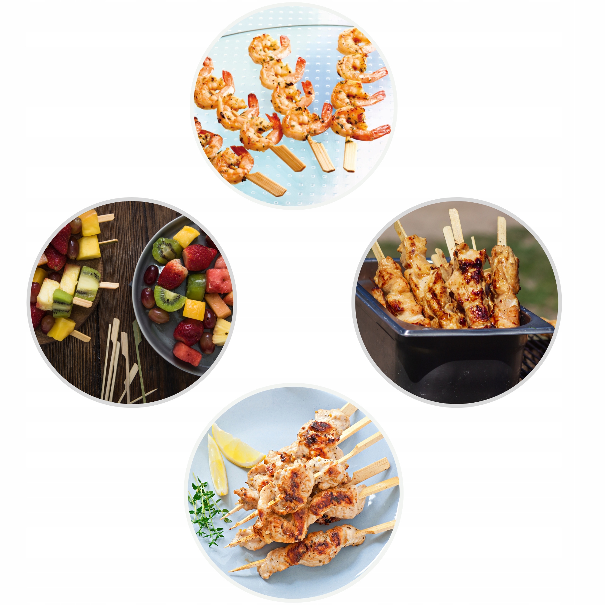 PATYCZKI BAMBUSOWE DO MIĘSA OWOCÓW SERÓW WARZYW TAPAS HAMBURGERÓW 50 sztuk Stan opakowania oryginalne