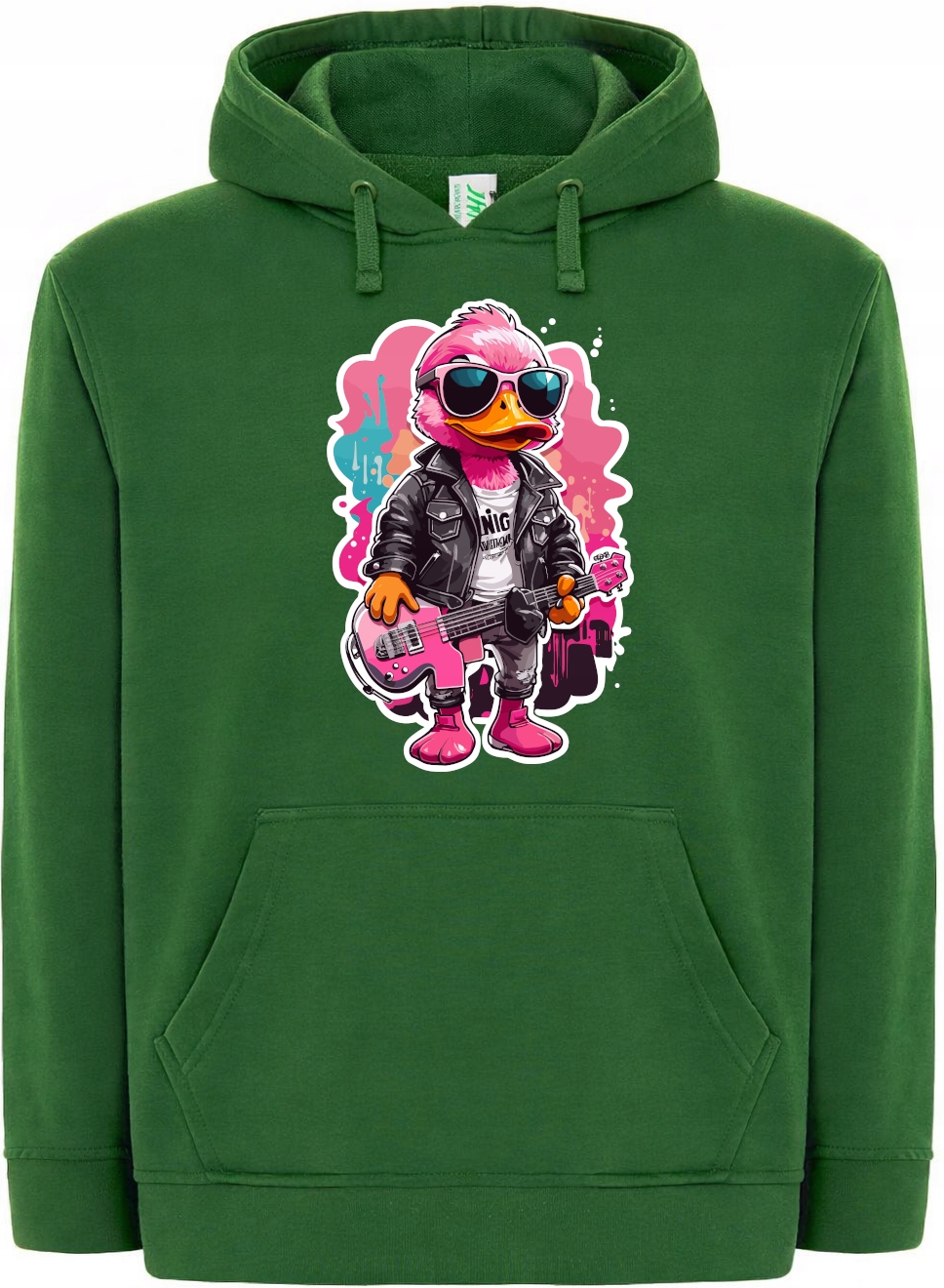 Mikina s kapucí s barevným kachním potiskem, módní potisk r.XL