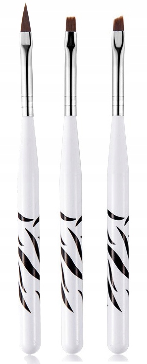 

Pędzle Pędzelki Do Żelu Akrylu Zebra 3 sztuki
