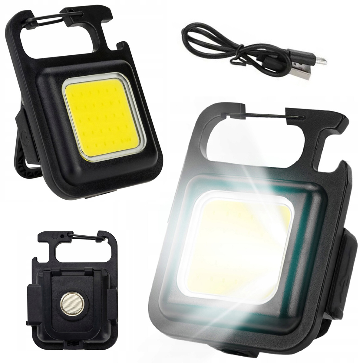 MOCNA MINI LATARKA WIELOFUNKCYJNA LED BRELOK MAGNES MULTITOOL UCHWYT ZD100