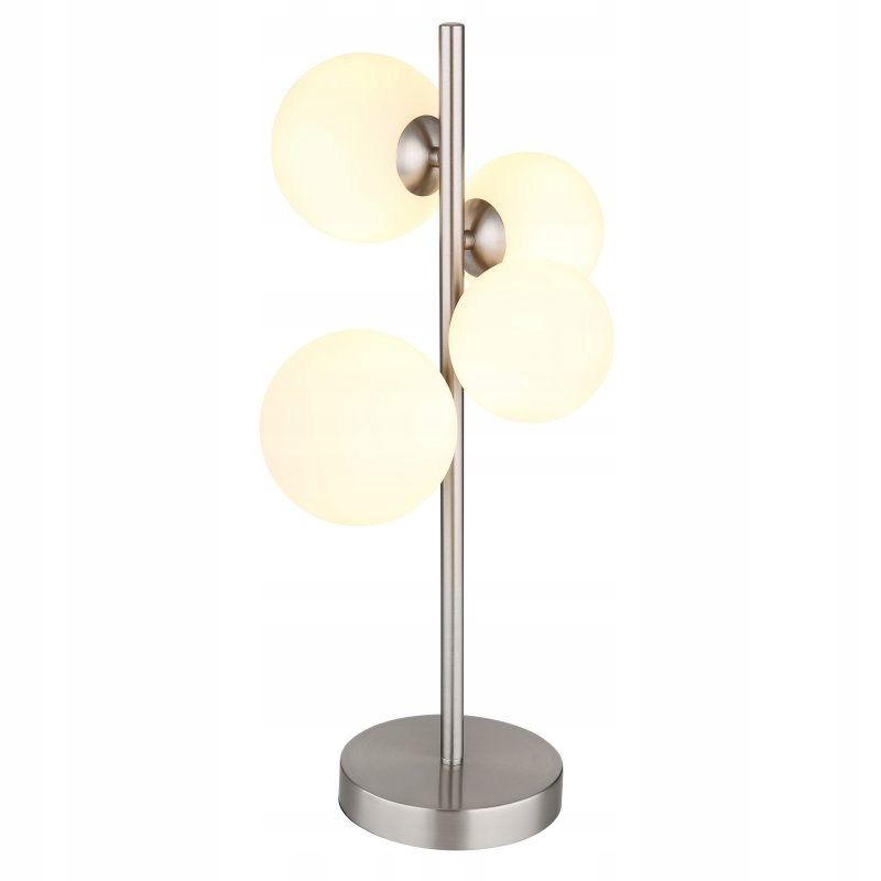 Moderná stolová lampa Riha matný nikel s opálovým sklom