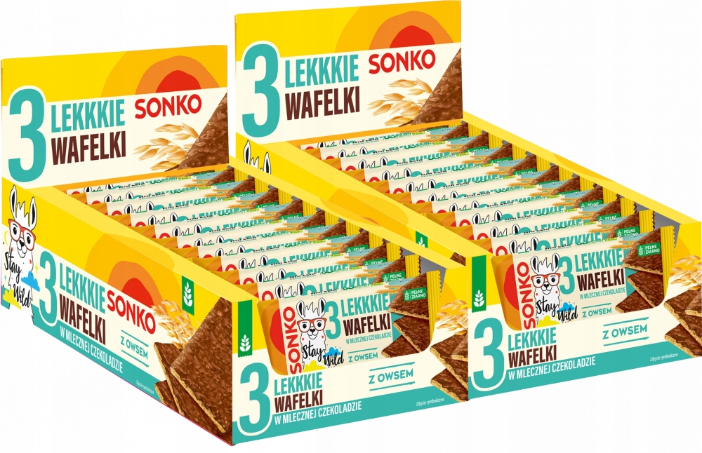 Sonko Kids Lekkie Wafelki Owies Czekolada Mleczna 36g x22