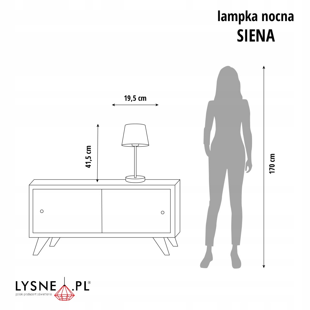 Nowoczesna lampka stołowa SIENA E27 biała Marka Lysne