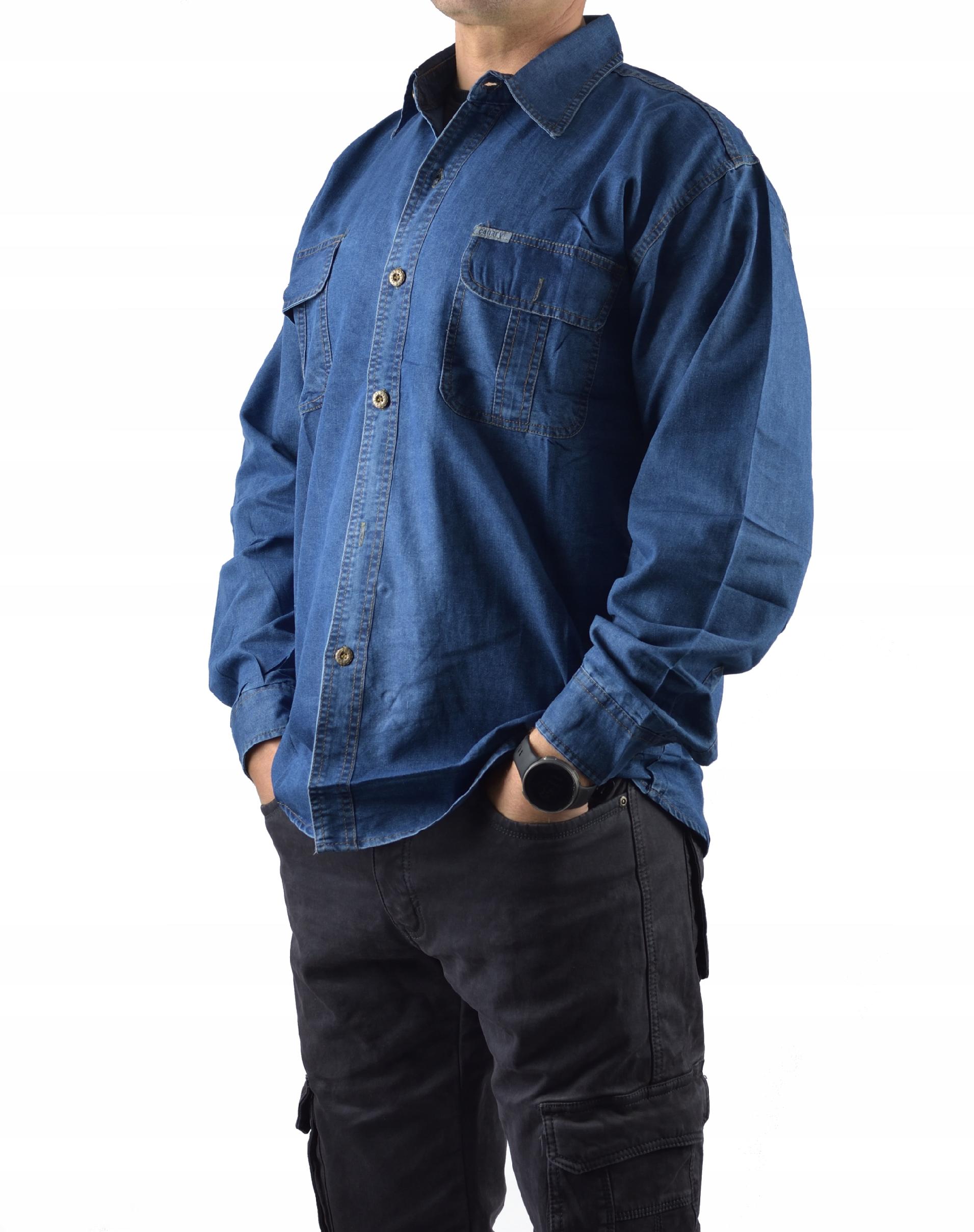 KOSZULA JEANSOWA NIEBIESKA CIEMNA KLASYCZNA L Marka inna