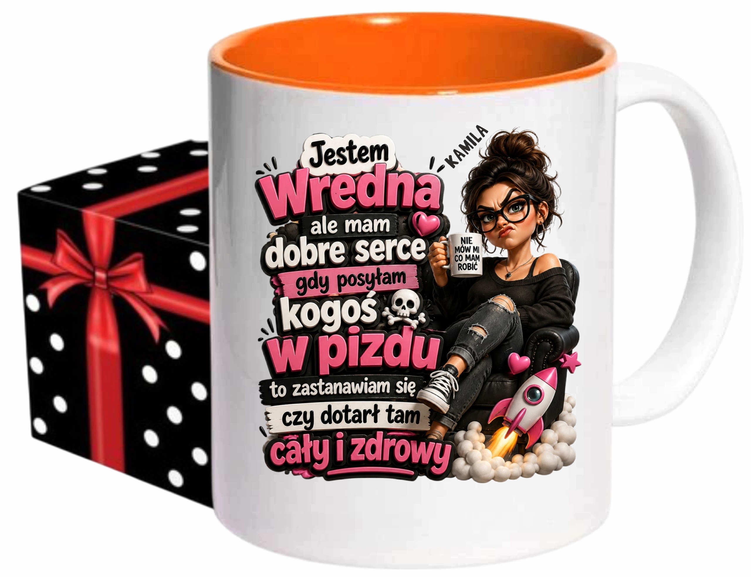 Kubek Jestem Wredna dla Kobiety Śmieszny Urodziny Personalizowany