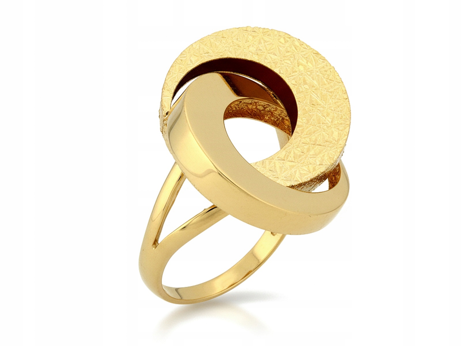 Zlatý prstýnek 585 Velký efektní 18r kroužky Kolečka 3.7g jako dárek